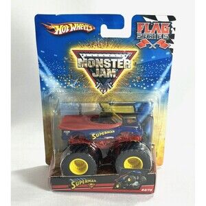 Hot Wheels Monster Jam Flag Series SUPERMAN #62/75, New Factory Sealed